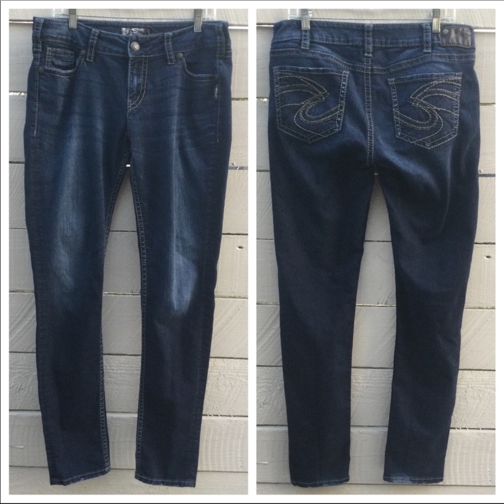 Silver Jeans SUKI Mid Rise Skinny Jean Size 34 X 33